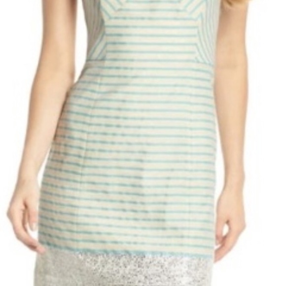 Lilly Pulitzer Strapless Dress in Blue and Cream - Picture 4 of 8